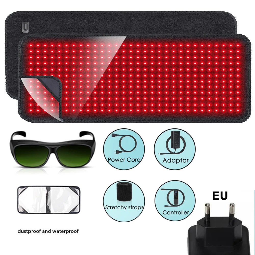 Updated Red Light Therapy Heating Pad for Body Infrared Light Device Cushion Mat Waist Back Shoulder Muscle Pain Relief Relax