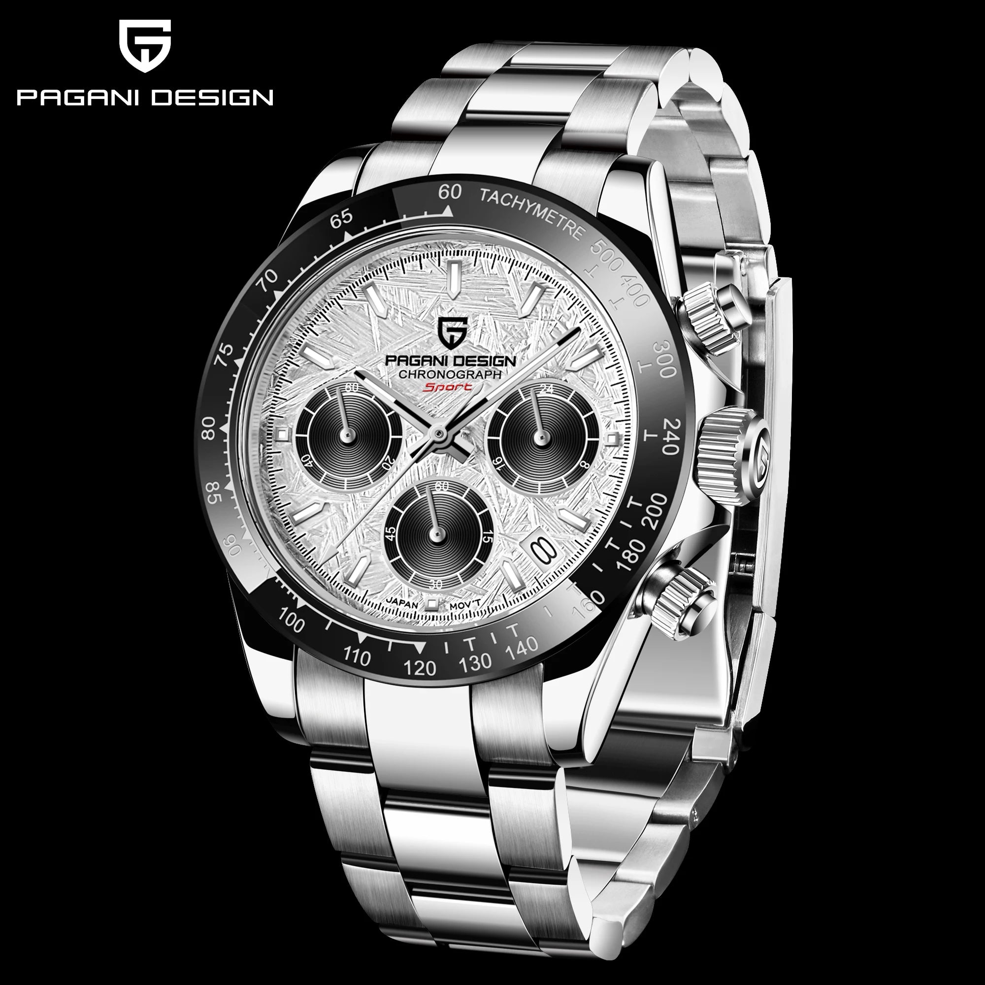 New PAGANI DESIGN Ceramic Bezel Men Quartz Wristwatches Luxurys Sapphire Glass Chronograph 100m Waterproof Stainless Watches Men