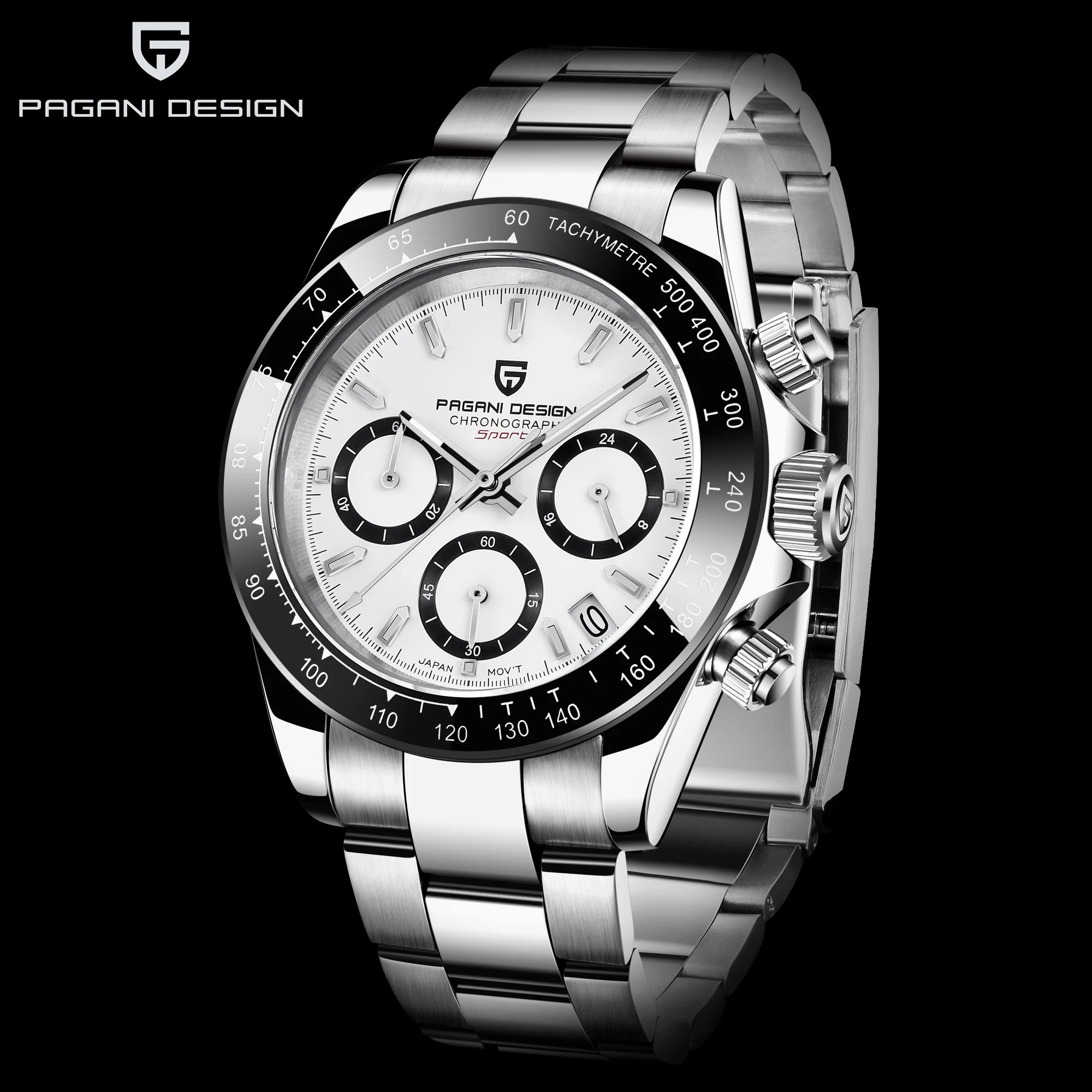 New PAGANI DESIGN Ceramic Bezel Men Quartz Wristwatches Luxurys Sapphire Glass Chronograph 100m Waterproof Stainless Watches Men