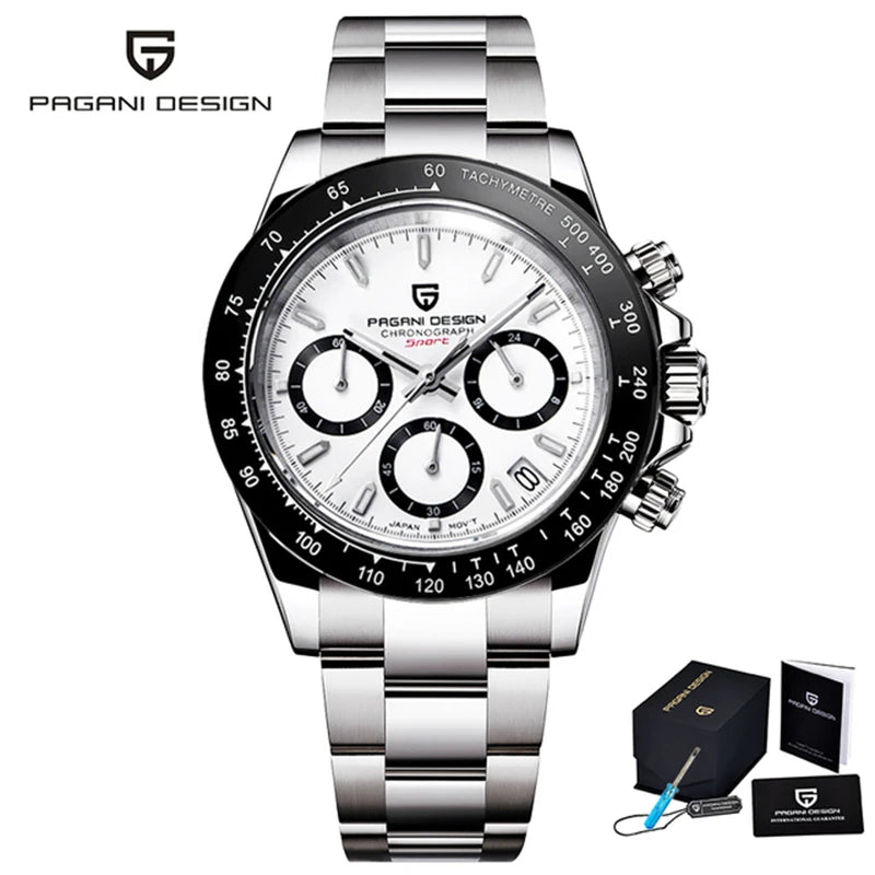 2025 New PAGANI Design Top Brand Men's Sports Quartz Watches Sapphire Stainless Steel Waterproof Chronograph Luxury Reloj Hombre