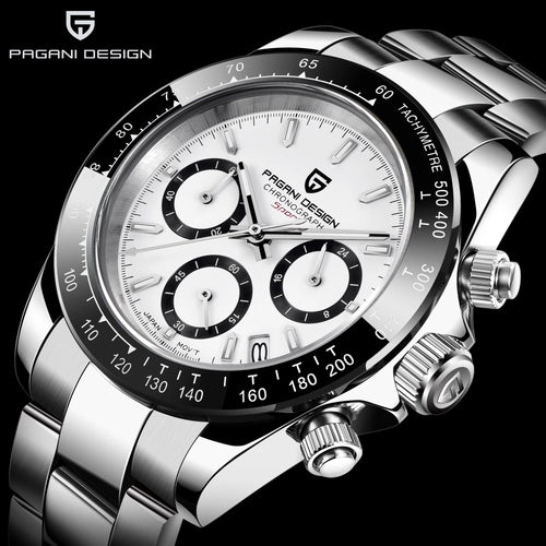 New PAGANI DESIGN Ceramic Bezel Men Quartz Wristwatches Luxurys Sapphire Glass Chronograph 100m Waterproof Stainless Watches Men